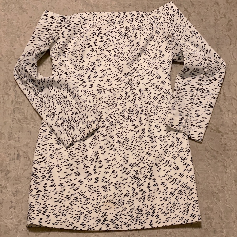 Keepsake Dress,slightly off the shoulder boat neck